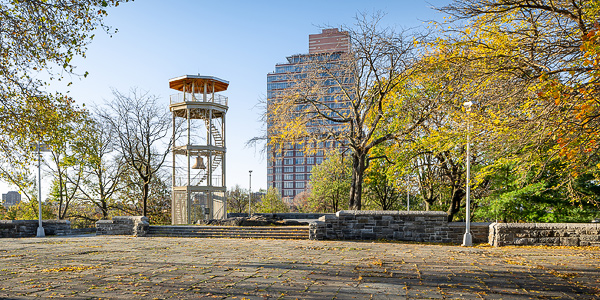 Built in the 1850s, the Watchtower is the last remaining fire watchtower of a network of such structures throughout Manhattan. In 2012, we photographed the existing conditions of the Watchtower to help the community groups draw attention to the dire state of the structure. We were thrilled to have the opportunity to photograph the newly restored Harlem Watchtower in late 2019. Mount Morris Fire Watchtower.